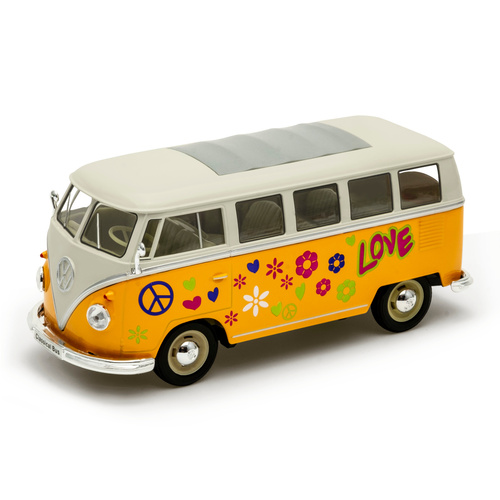Welly Volkswagen T1 Bus (1963) 1:24 Love & Peace oranžový