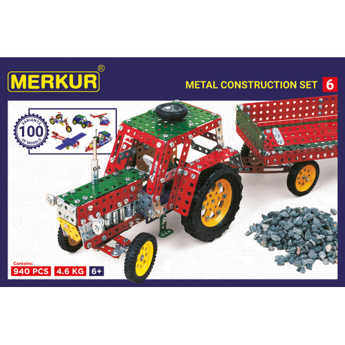 Merkur 6 stavebnice, 940 dílů, 100 modelů