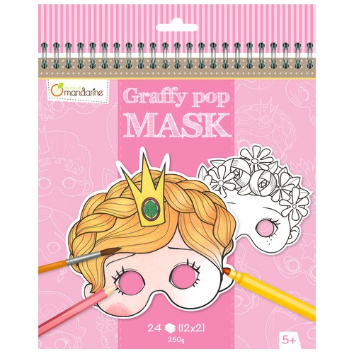 Karnevalové masky k vymalování pro holky, Avenue Mandarine