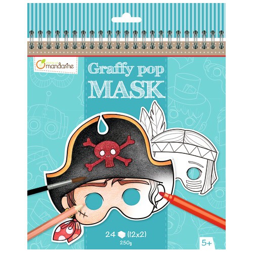 Karnevalové masky k vymalování pro kluky, Avenue Mandarine
